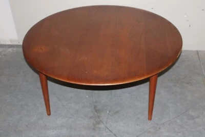 Mesa de centro moderna danesa de mediados de siglo MCM Hvidt Molgarrd John Stuart de teca maciza Foto 1 de 4