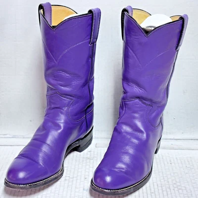 Justin  Roper Boots Womens Sz 5 1/2 B Purple Cowboy Western L3732 USA Made EXC+ - Image 1 of 4