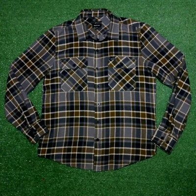 Camisa Brixton Bowery Franela Suave Ajuste Estándar Manga Larga Botón Para Hombres Pequeña Foto 1 de 4