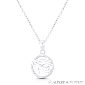 Colgante Dije Egipcio Ojo de Ra Horus Udjat Wedjat en Plata Esterlina 925 - Imagen 1 de 1