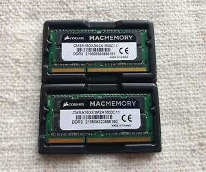 Memoria RAM Portátil 16GB 2 x 8GB DDR3L PC3L-12800 1600 MHz SODIMM Corsair Apple - Imagen 1 de 2