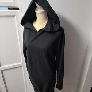 Spiritual Gangster Sueded Fleece Hoodie Dress Black Long Line Women's Size Small - Picture 1 of 12