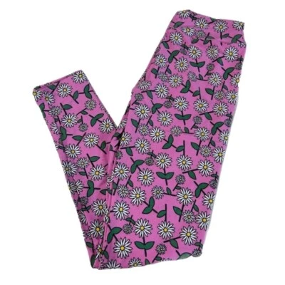 Leggings femininas LuLaRoe G/XL margaridas rosa floral margarida Gigi & Jax tamanho 8-14 nova com etiquetas - Imagem 1 de 4