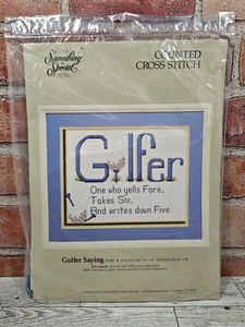 1999 Something Special Counted Cross Stitch Golfer Saying New Sealed - Picture 1 of 4