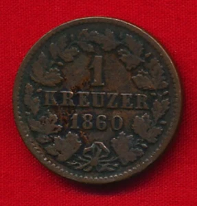 German States - Nassau 1860 KREUZER (Copper) - Picture 1 of 2
