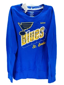 Reebok Women's St. Louis Blues French Terry Crew Sweater- Blue, Small - Picture 1 of 8