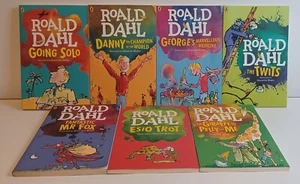 Lot of 7 Roald Dahl PB Books - Fantastic Mr. Fox, Giraffe, Going Solo, The Twits - Picture 1 of 6