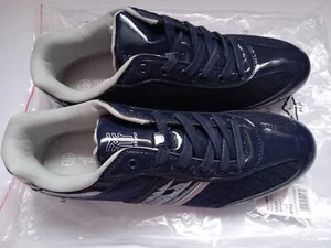 UK size 11 EU 45 Deep Navy Blue Mens Fenchurch Skrilla Shoes Trainers New Unused - Picture 1 of 12