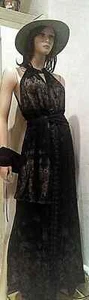 Elegantes Abendkleid lang mit Jacke 38/40 schwarz verstellbar nackte Schultern - Bild 1 von 12