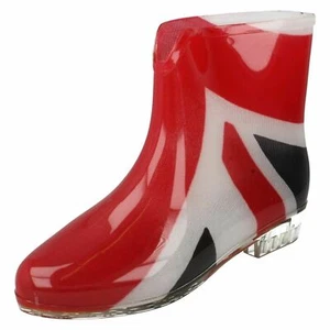 Damas x1195 Union Jack Tobillo Wellingtons Botas por Spot On - Imagen 1 de 9