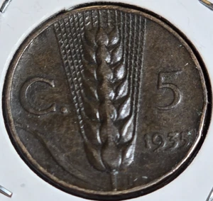 1935 Italian 5 Centesimi Coin - Vintage Piece of Italian History! - Picture 1 of 2