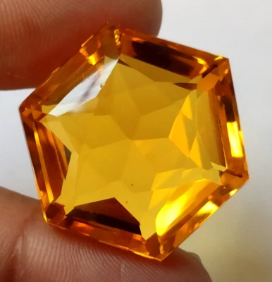 83.30 CT AAA+++ Large Yellow Citrine Hexagon Cut Loose Gemstone for Women Gifts - Image 1 of 4
