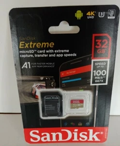 SEALED SanDisk Extreme 32GB microSD card With adapter 100MB/s SDSQXVF-032G-AN6MA - Picture 1 of 1