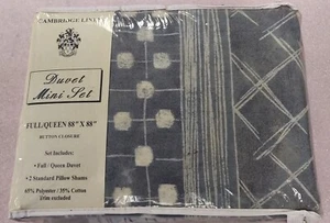 DUVET MINI SET - CAMBRIDGE LINENS - FULL / QUEEN - BUTTON CLOSURE - Picture 1 of 4