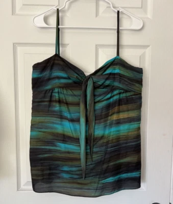 Camiseta sin mangas para mujer Theory Ombre con lazo de seda frontal correa de espagueti talla L nueva con etiquetas  Foto 1 de 4