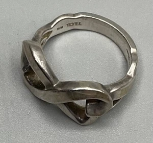 TIFFANY & CO STERLING SILVER 925 PALOMA PICASSO DOUBLE HEARTS RING SIZE 7.5 - Picture 1 of 8
