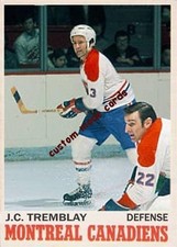 Custom made Topps like 1970-71 Montreal Canadiens J.C. Tremblay  Hockey card