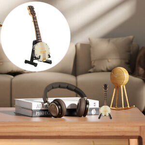  Mini Banjo Ornament with Case & Stand - Music Instrument Replica for-OW
