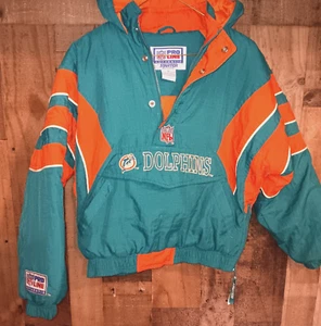 Pullover de Invierno Vintage Starter Miami Dolphins 1/2 Cremallera Años 90 Talla Mediana Leer - Imagen 1 de 13
