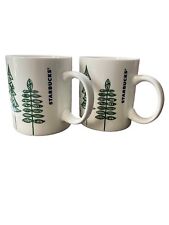 2 tasse tasse tasse à thé café en céramique Starbucks Pine Tree Design 12 fl oz Noël 2015