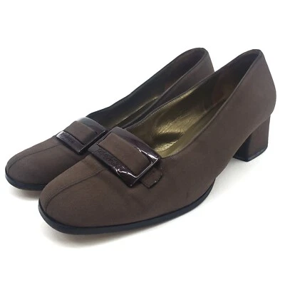 Zapatos de salón Yves Saint Laurent YSL vintage punta cuadrada marrón talla 7 Foto 1 de 4