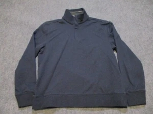 Untuckit Sweatshirt Men's Large Pullover Knit 1/4 Zip Navy Mock Golf Performance - Picture 1 of 9