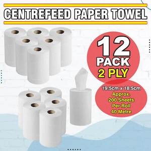 [12er Set] Weiße Rollen 2-lagig Küche Handtücher Papier Handtuch Tissue 18,5x19,5cm - Bild 1 von 8