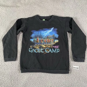 Vintage Goosebumps Sweatshirt Youth Kids Large Black Ghost Camp 90s - Picture 1 of 10
