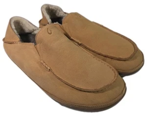 Olukai Moloa Slipper braun Leder Lammfell gefüttert Slipper Herren 12 - Bild 1 von 6