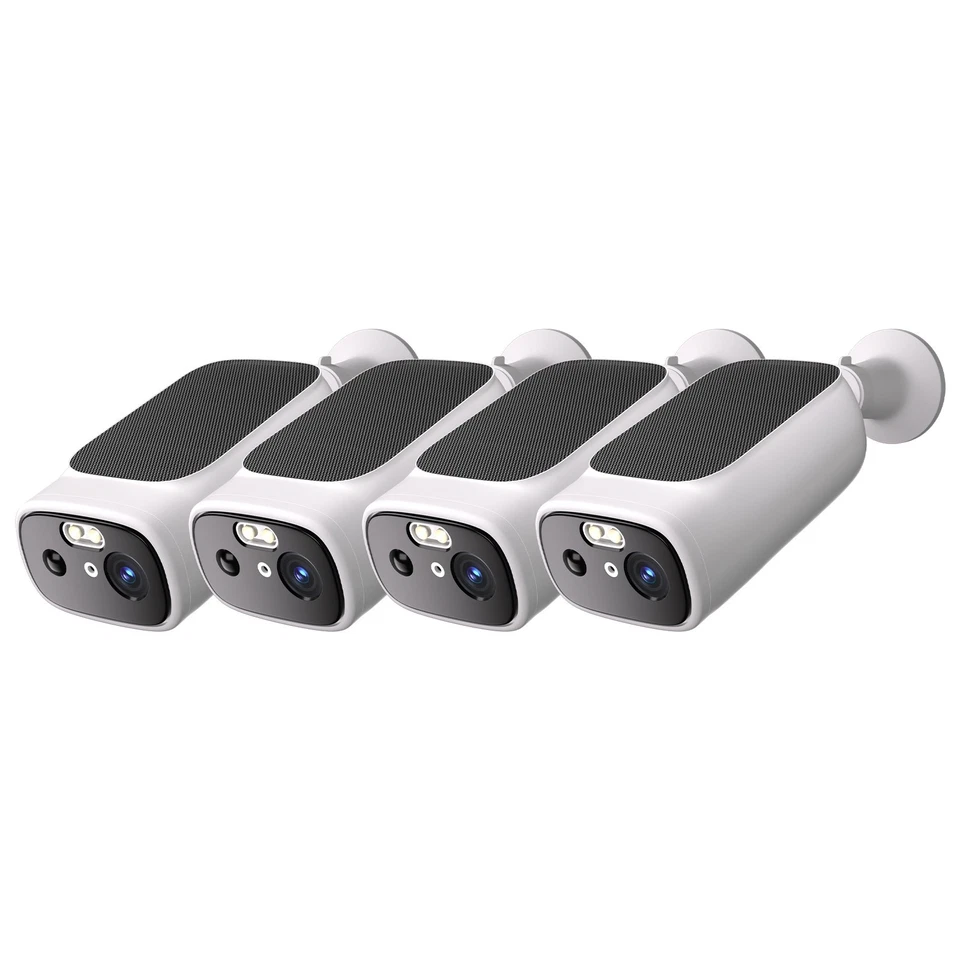 2K Dual Band WiFi6 Solar Battery Power Wireless Security Camera Outdoor 4PACK - Image 1 of 4