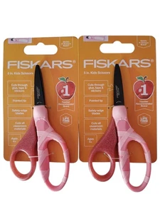 Lote de 2 Tijeras Fiskars Niños 5" Diestros Rosa Camuflaje Antiadherente Edades 4+ - Imagen 1 de 3