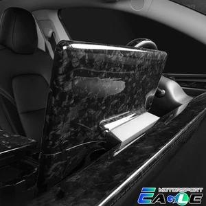 Fit 17-23 TESLA Model 3/Y Forged Carbon Black Display Shade Cover - Picture 1 of 7