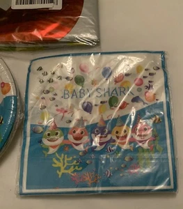 Baby Shark Birthday Tableware Combo for 8 Guest Party Plates Napkins 6 Balloons - Picture 1 of 11