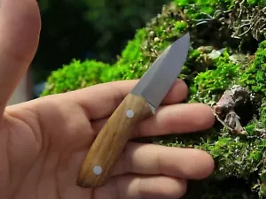 Handgemachtes EDC Messer mit Neckknife Lederscheide mit Runen drauf - Bild 1 von 9
