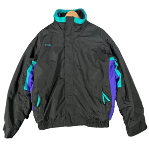 Vintage Columbia Jacket Mens Large Black 90s 3 In 1 Fleece Inner Made USA Coat - Picture 1 of 17