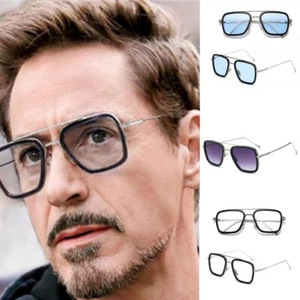 Iron Man Sun Glasses Tony Stark Sunglasses Men Square Eyewear Metal - Picture 1 of 16