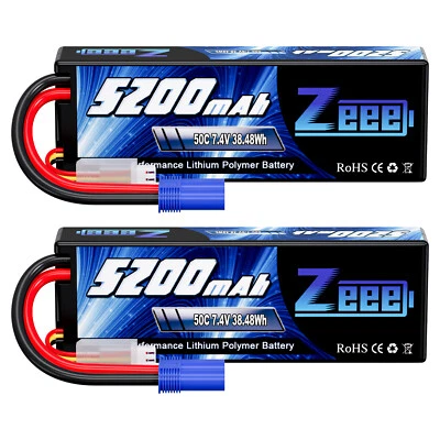 2x Batería Zeee 2S Lipo EC5 7.4V 50C 5200mAh para Vehículos RC Coche Camión Buggy Foto 1 de 4