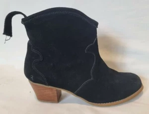 Kustom Ladies Shoes Size Eur 38.5 US 8 Black Suede Ankle Boots Heels Used - Picture 1 of 10