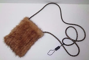 Hermoso BOLSO/BOLSO DE PIEL DE VISÓN con correa/teléfono bandolera de cuero, monedero para tarjetas, etc. - Imagen 1 de 5