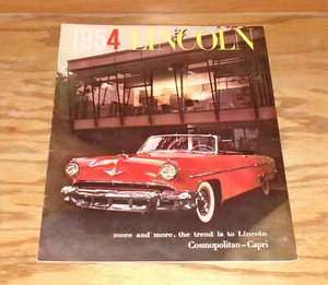Original 1954 Lincoln Cosmopolitan & Capri Deluxe Verkaufsprospekt 54 rot CVR - Bild 1 von 2