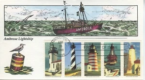 #2470-2474a Lighthouses  COLLINS HAND PAINTED FDC Single Booklet Pane Perfect!!! - Picture 1 of 1