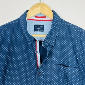 Level Ten Button Up Shirt Mens Size X- Large Blue White Long Sleeve - Picture 1 of 5