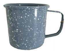 Fiddle+Fern Enamel Mug Coffee/Tea/Camping Cup,Blue Gray/White Speckles 24 oz,NWT