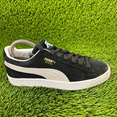 Puma Suede Classic 21 Boys Size 7C Black White Casual Walking Shoes Sneakers - Image 1 of 4