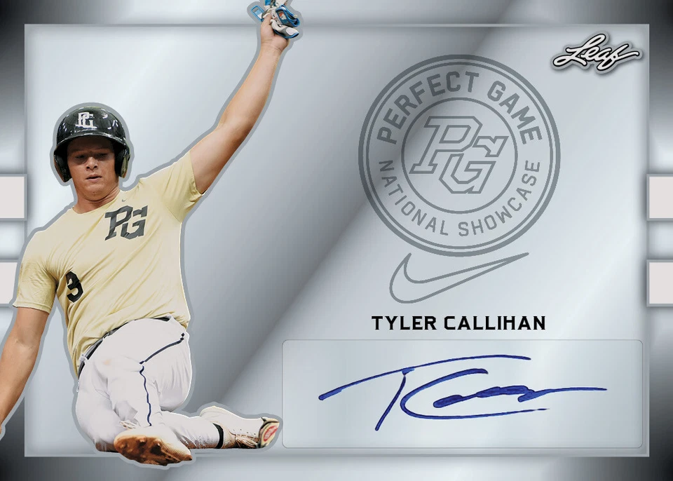 2018 TYLER CALLIHAN Leaf Metal Chrome Prismatic Refractor Rookie Autograph AUTO - Image 1 of 1