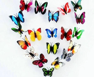 100pcs/Lot Wholesale Multi-color 3D Artificial Magnet Butterflies - Weeding Gift - Picture 1 of 11