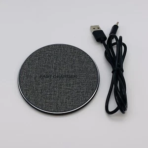 Wireless Fast Charger Charging Pad Blue LED 12V 2A 20W Gray - Tested Used - Picture 1 of 4