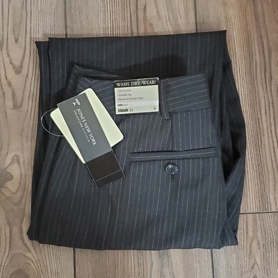 New York Jones Sloane Classic Fit Dress Pants Women's 4 Pinstripe NWT MSRP $109  - Image 1 of 4
