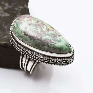 Ruby Zoisite Ethnic Handmade Antique Design Ring Jewelry US Size-8.25 AR 4087