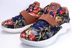Nike KD VII EXT Floral QS UK 9.5 Midnight Navy/nero nocciola - Foto 1 di 5